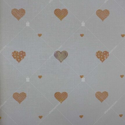 8905-2 Kalp Desenli Çocuk Odası Duvar Kağıdı