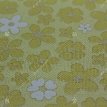 8930-1 Sarı Çiçek Desenli Duvar Kağıdı Detay