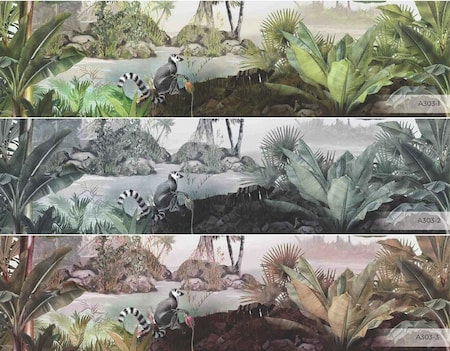 A303-colors-Lemurs-in-Tropical-Forest-poster-mural-wallpaper-tropikal-ormandaki-lemurlar-poster-duvar-kagidi-amazon