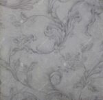 1006-1 Bej ve Gri Yaprak Desenli Duvar Kağıdı