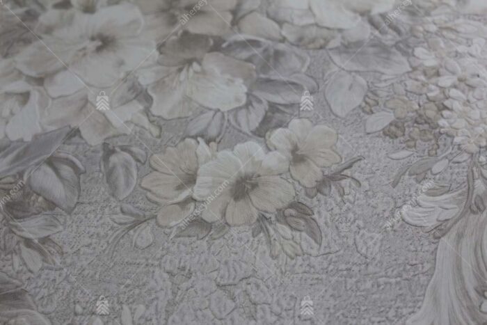 1008-2 Krem Modern Çiçekli Duvar Kağıdı Detay