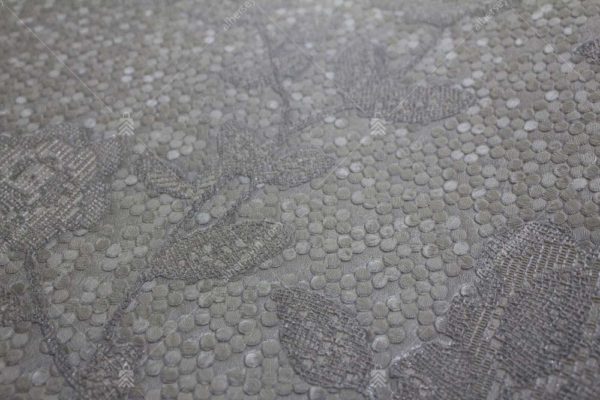 1010-5 Adawall Gri ve Gümüş Modern Çiçekli Duvar Kağıdı Detay