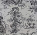 9909-1 Siyah Tropikal Hayvanlar Desenli Duvar Kağıdı