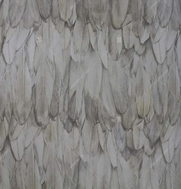 9913-2 Bej Kuş Tüyü Desenli Duvar Kağıdı