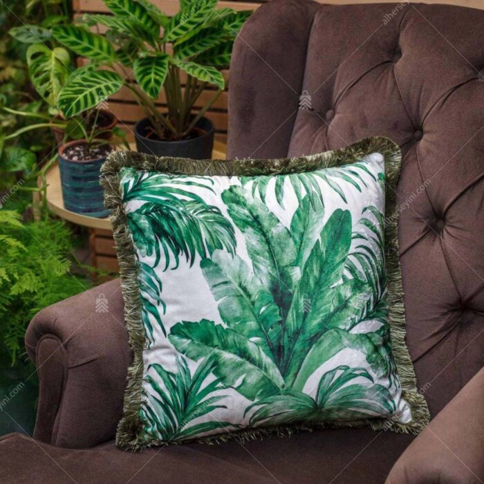 EY102 Palmiye Yaprakları Desenli Yastık Detay