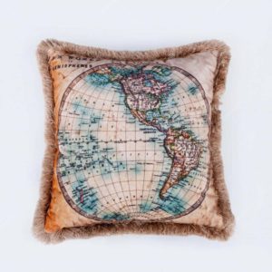 EY118 Dünya Haritası Fırfırlı Yastık