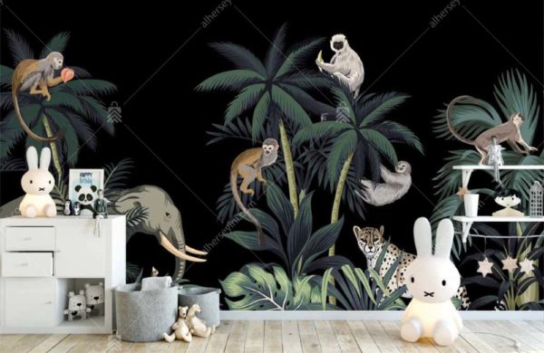 GRP2021 Girift Tropikal Hayvanlar Poster Duvar Kağıdı Uygulama