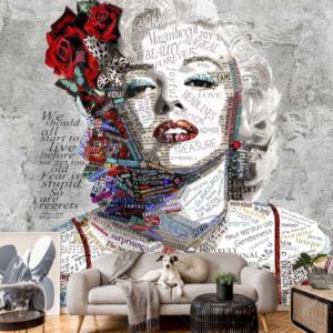 GRP5009 Girift Marilyn Monroe Poster Duvar Kağıdı Uygulama