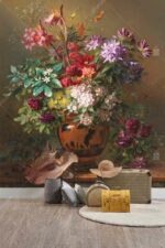 M1010 Moneta Vazoda Çiçek Buketi Sanatsal Tasarım Poster Duvar Kağıdı Uygulama