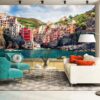 M1046 Moneta Şehir Deniz Dağ Manzaralı Duvar Posteri Uygulama