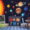 M1055 Moneta Gezegenler Çocuk Odası Poster Duvar Kağıdı Uygulama