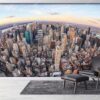 M883 Moneta Newyork Şehir Gökdelenler Havadan Manzarası Duvar Posteri Uygulama