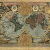 M901-4 Moneta Antik Dünya Haritası Duvar Posteri