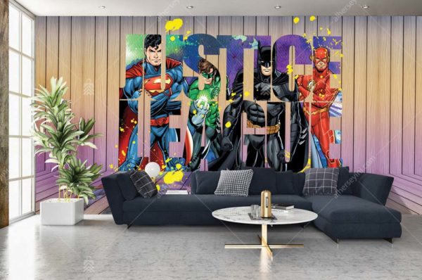2056 Warner Bros Justice League Çocuk Odası Poster Duvar Kağıdı Uygulama