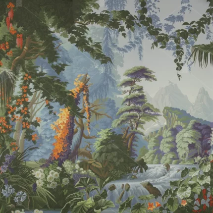 GRP020061 Tropikal Ağaçlar ve Yapraklar Poster Duvar Kağıdı