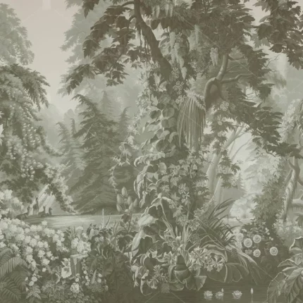 GRP020062 Tropikal Ağaçlar ve Yapraklar Poster Duvar Kağıdı
