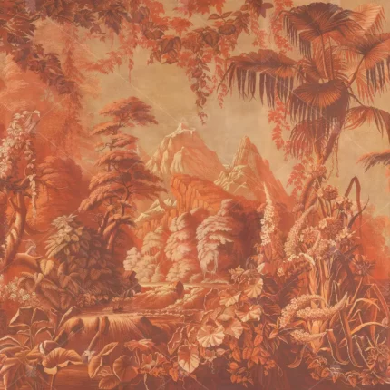 GRP020066 Tropikal Ağaçlar ve Yapraklar Poster Duvar Kağıdı