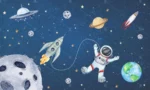 GRP510011 Astronot Uzayda Çocuk Poster Duvar Kağıdı