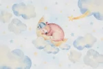 GRP510026 Bulutların Üzerinde Uyuyan Ayı Poster Duvar Kağıdı