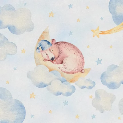 GRP510026 Bulutların Üzerinde Uyuyan Ayı Poster Duvar Kağıdı