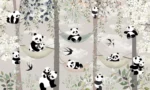 GRP540031 Sevimli Pandalar Çocuk Odası Poster Duvar Kağıdı