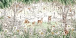 GRP550018 Çizim Tarzı Ormandaki Hayvanlar Poster Duvar Kağıdı