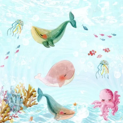 GRP560022 Sevimli Okyanus Hayvanları Poster Duvar Kağıdı