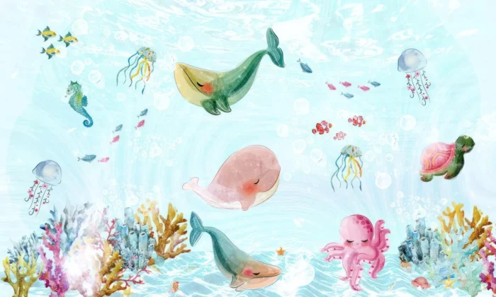 GRP560022 Sevimli Okyanus Hayvanları Poster Duvar Kağıdı