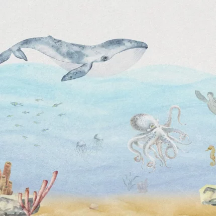 GRP560025 Okyanus Canlıları Çocuk Odası Poster Duvar Kağıdı