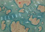 GRP620003 Atlantik Okyanusu Harita Poster Duvar Kağıdı