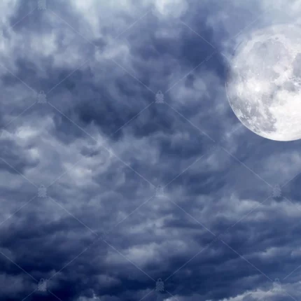 GRP640022 Gece Bulutlar ve Ay Poster Duvar Kağıdı