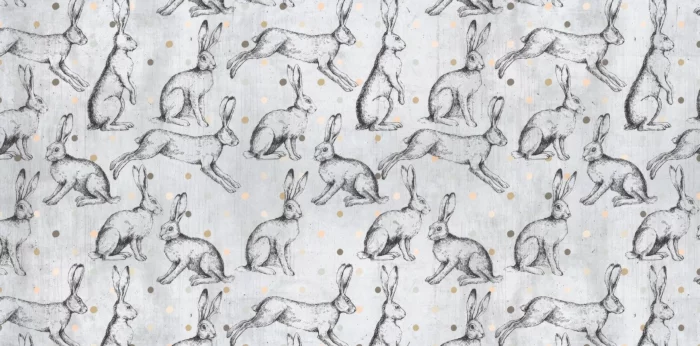 GRP850111 Çizim Tarzı Tavşanlar Poster Duvar Kağıdı