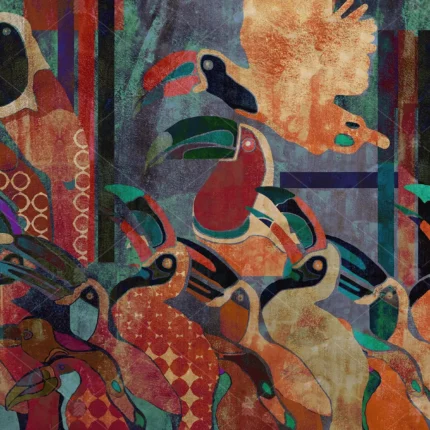 GRP850139 Renkli Tukan Kuşları Poster Duvar Kağıdı