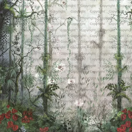 Soyut Tropikal Orman Poster Duvar Kağıdı SE308-1
